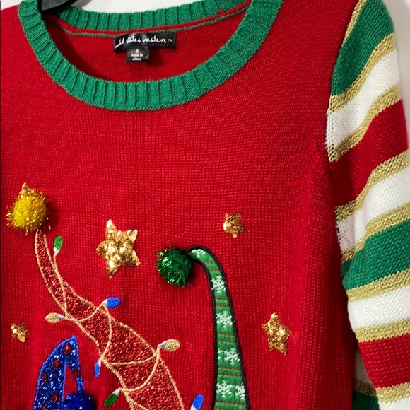 United States Sweater XMas Santa Elf Sweater New - Picture 3 of 12